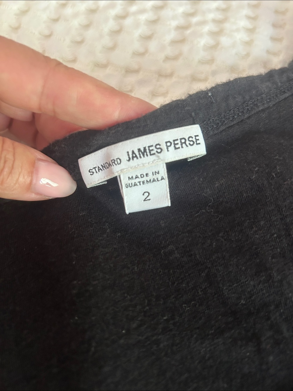 James Perse Black Crewneck Tee Cap Sleeve Size 2